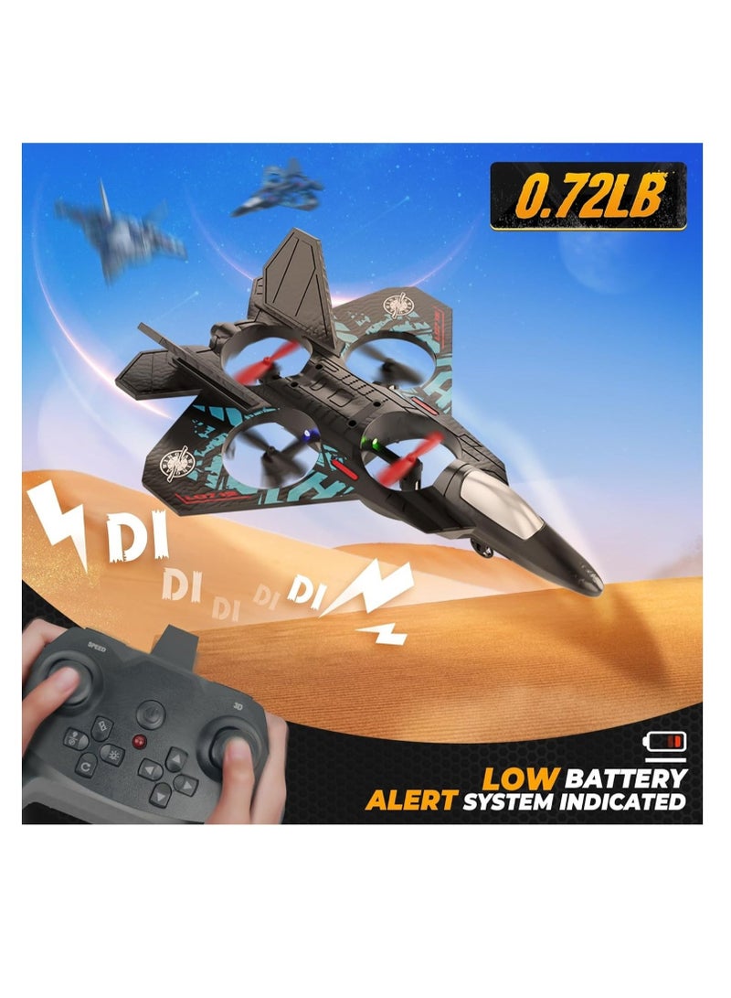 بيوينتي RC Jet Fighter Drone - LED Lights, USB Charging  Remote Control Airplane Toy for Kids  Adults - Image 3